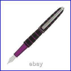 Diplomat Elox Fountain Pen in Ring Black/Purple Extra Fine Point NEW in Box
