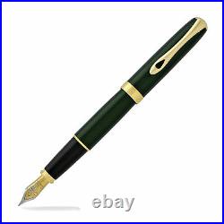 Diplomat Excellence A2 Fountain Pen Evergreen with Gold Trim Extra Fine Point