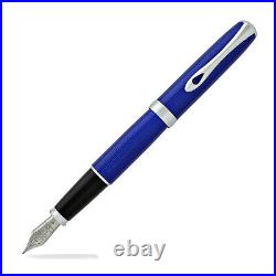Diplomat Excellence A2 Fountain Pen Skyline Blue with Chrome Trim Fine Point