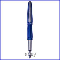 Diplomat Fountain Pen Aero Blue Aluminum Barrel Stainless Steel Nib D4030602