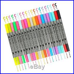 Dual Tip Fine Point Art Marker Brush Calligraphy Pens Adult Coloring Markers