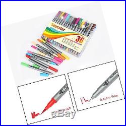 Dual Tip Fine Point Art Marker Brush Calligraphy Pens Adult Coloring Markers