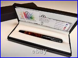 EDISON EXTENDED PEARL Fountain Pen Unique Black/Tortoise 18K nib Fine #P2211