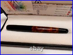 EDISON EXTENDED PEARL Fountain Pen Unique Black/Tortoise 18K nib Fine #P2211