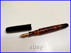 EDISON EXTENDED PEARL Fountain Pen Unique Black/Tortoise 18K nib Fine #P2211