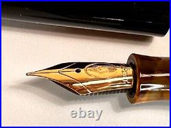 EDISON EXTENDED PEARL Fountain Pen Unique Black/Tortoise 18K nib Fine #P2211