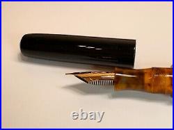 EDISON EXTENDED PEARL Fountain Pen Unique Black/Tortoise 18K nib Fine #P2211