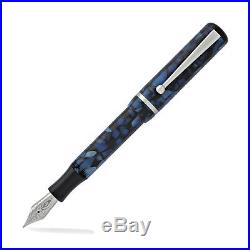 Edison Beaumont Sapphire Flake with Steel Nib Extra Fine Point Fountain Pen NEW