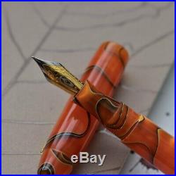 Edison Collier Persimmon Swirl Nib is Steel Fine Point Fountain Pen withBox