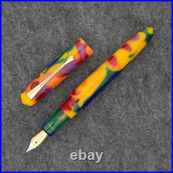 Edison Pearlette Fountain Pen in Fingerpaints 18K Gold Fine Point NEW in box