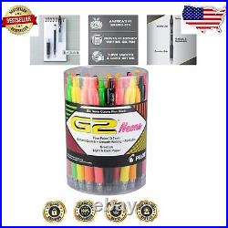 Ergonomic G2 Fine Point Gel Roller Pens, Neon Colors & Black 0.7 mm Pack of 36