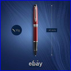 Expert Rollerball Pen, Dark Red with Chrome Trim, Fine Point with Black Refil