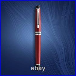 Expert Rollerball Pen, Dark Red with Chrome Trim, Fine Point with Black Refil