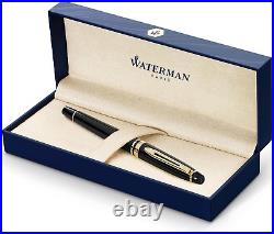 Expert Rollerball Pen Gloss Black with 23K Gold Trim Fine Point Black I