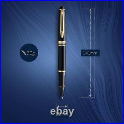 Expert Rollerball Pen Gloss Black with 23K Gold Trim Fine Point Black I