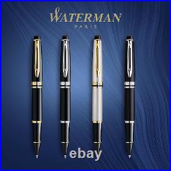 Expert Rollerball Pen Gloss Black with 23K Gold Trim Fine Point Black I