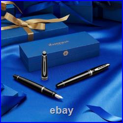 Expert Rollerball Pen Gloss Black with 23k Gold Trim Fine Point Black Ink Gif