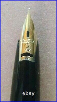 Exquisite! Sailor Fine Point 14k Gold Nib Black Silver Gold Vintage Fountain Pen
