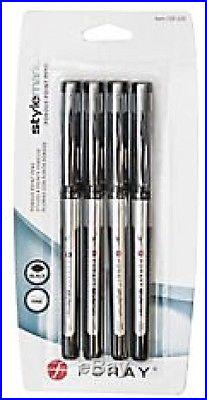 FORAY(R) Porous Point Pens, Fine Point, 0.5 Mm, Silver Barrel, Black Ink, Pack