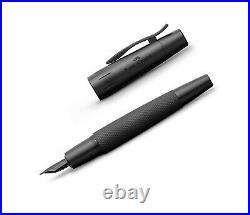 Faber-Castell E-Motion Fountain Pen in Pure Black Fine Point NEW in Box