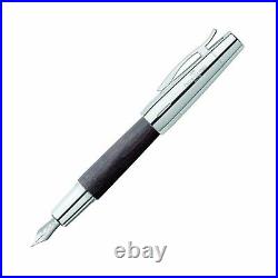 Faber-Castell E-Motion Fountain Pen in Wood & Chrome Black Extra Fine Point