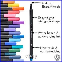 Fineliner Fine Point Pens and Pink Hardcover Drawing Pads Bundle, Drawing Art