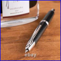 Genuine Pilot Vanishing Point Retractable Fountain Pen, Black Carbonesque, New