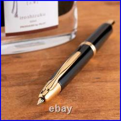 Genuine Pilot Vanishing Point Retractable Fountain Pen, Black & Gold, New In Box