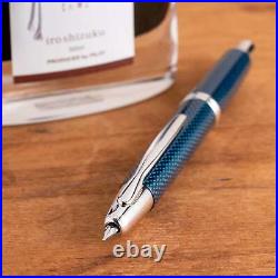 Genuine Pilot Vanishing Point Retractable Fountain Pen, Blue Carbonesque