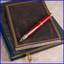 Genuine Pilot Vanishing Point Retractable Fountain Pen, Red & Gold, New