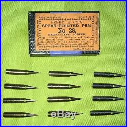 HALF BOX (72 NIBS) Perry No. 28 Spear-Pointed Pen Extra Fine, vintage nibs