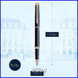 Hémisphère Rollerball Pen Gloss Black with 23k Gold Trim Fine Point Black Ink