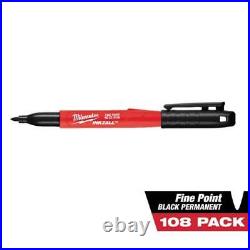 INKZALL Black Fine Point Jobsite Permanent Marker (108-Pack)