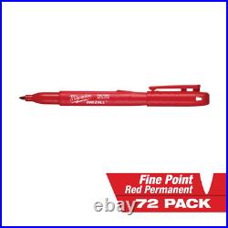 INKZALL Red Fine Point Jobsite Permanent Marker (72-Pack)