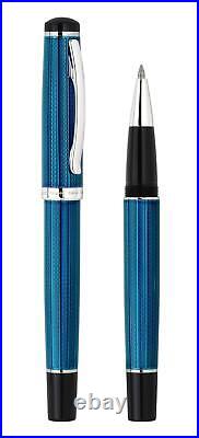 Incognito Rollerball Pen, Fine Point. Deep Blue Layered Lacquer with Pure Pla