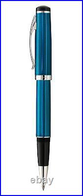 Incognito Rollerball Pen, Fine Point. Deep Blue Layered Lacquer with Pure Pla