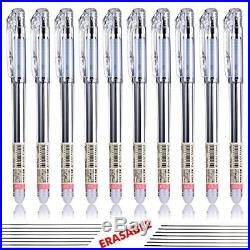 Kihamp Erasable Pens Frixion Gel 0.5mm Extra Fine Point Black 10-Pack Friction