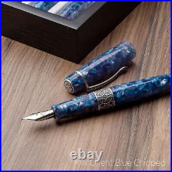 Kilk Celestial Fountain Pen in Blue Chipped Fine Point NEW in Box