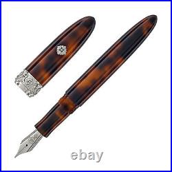 Kilk NovoBaroque Fountain Pen in Tortoise Brown CT Fine Point NEW in Box