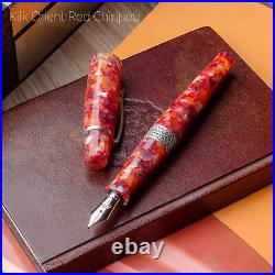 Kilk Orient Fountain Pen in Red Chipped Fine Point NEW in Box