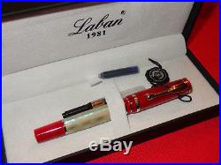 LABAN RAINBOW PEARL RED Fine Point Fountain Pen NEW In Box (#11)