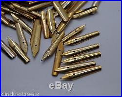 LOT Of 25 TAPPED Fine Point MIX GOLDEN FOUTAIN PEN Nibs