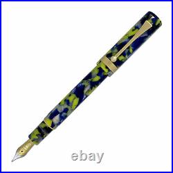 Laban Canyon Fountain Pen in Blue and Yellow Marble Fine Point LRN-16-SUMG-F