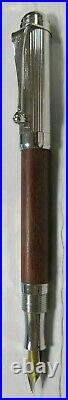 Laban Fountain Pen Cherrywood & Chrome Fine Point Iridium Nib In Box Mint