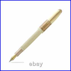 Laban Genghis Khan Fountain Pen Antique White With Gold Trim Fine Point