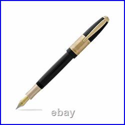 Laban Genghis Khan Fountain Pen Black With Gold Trim Fine Point