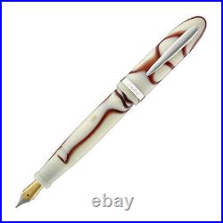 Laban Mento Fountain Pen in Cream Burgundy Electric Resin Extra Fine Point NEW
