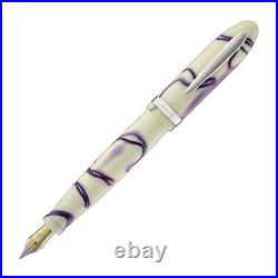 Laban Mento Fountain Pen in Ivory Purple Electric Resin Extra Fine Point NEW