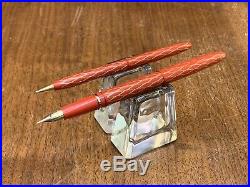 Lady Sheaffer Skripserts I in Tulle Mandarin Red & Gold with Fine Point Nib