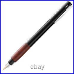 Lamy Accent Fountain Pen, Gloss Black withBriar Wood Grip, 14k Nib